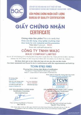 Chứng nhận chất lượng Khóa Cửa
